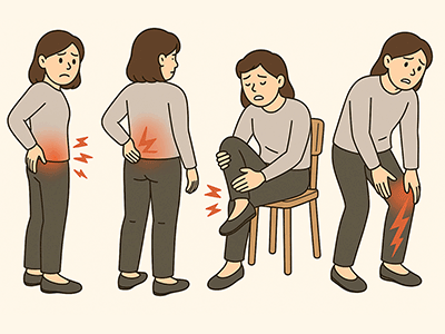 梨状筋症候群のイラスト