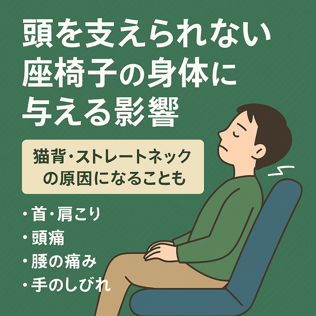 頭を支えられない座椅子が身体に与える影響 〜気持ちいいはずの座椅子が、痛みの原因になっていませんか？〜
