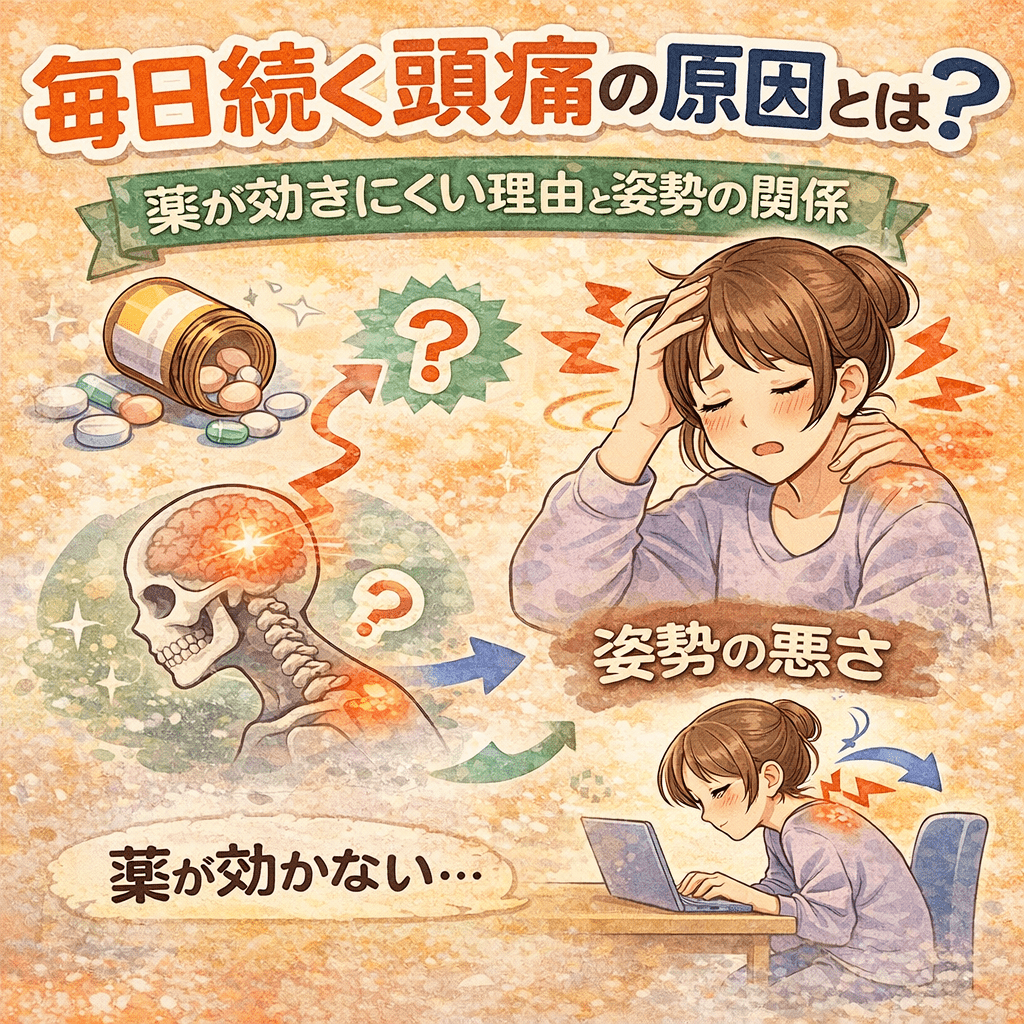 毎日続く頭痛の原因とは?薬が効きにくい理由と姿勢の関係